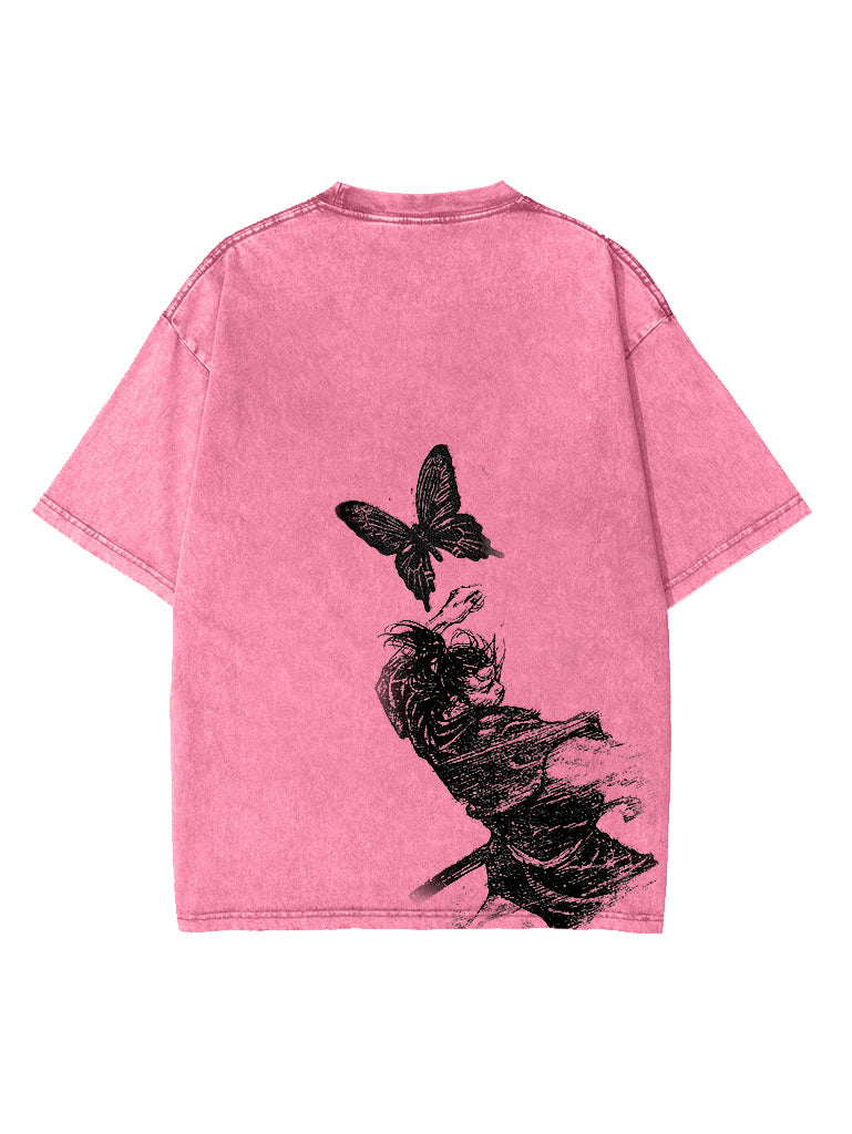 Discover Distinctive Style: Teasearch3d's Acid Washed Shirt Line 31 Vagabond 2-Sided Vintage Tee